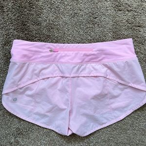 Light pink Lululemon speed shorts size 6